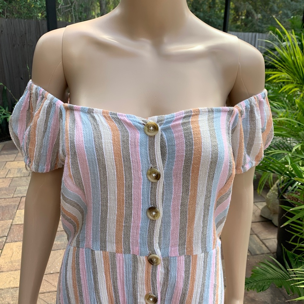 Angie brand Pastel Striped Midi Dress size large - Picture 4 of 15